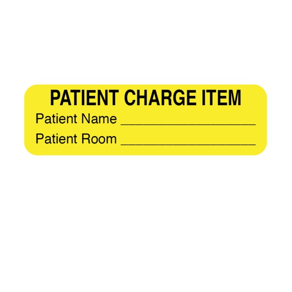 Patient Charge Item 7/8" x 3" Flr Chart w/Black